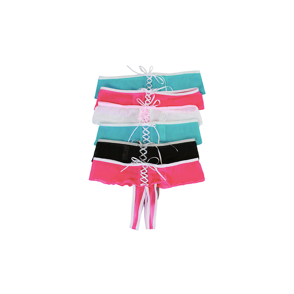 Women's Sexy Crotchless Panties 6 Pack C Image 1