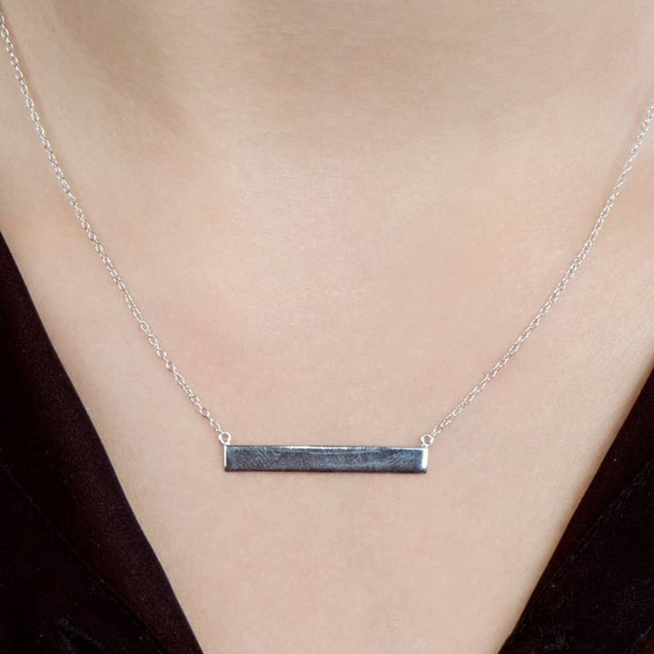 Sterling Silver Bar Necklace Image 2