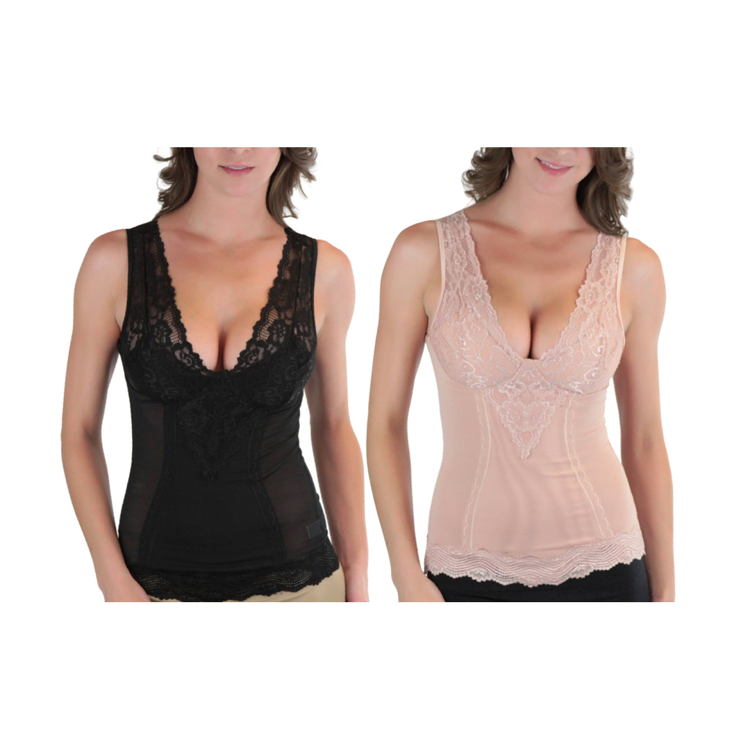 Womens Lace Top V-Neck Shapewear Camisole Image 1