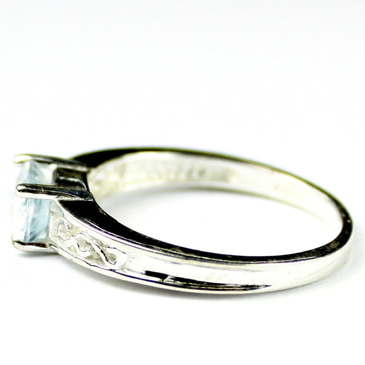 Sterling Silver Ladies Ring Aquamarine SR362 Image 3