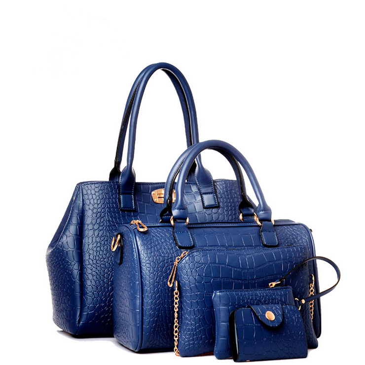 5 Pcs 1 Set Bags Women Multi-purpose Elegant Design Purse Leather Leatherette Shoulder Handbag Image 1