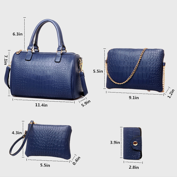 5 Pcs 1 Set Bags Women Multi-purpose Elegant Design Purse Leather Leatherette Shoulder Handbag Image 6