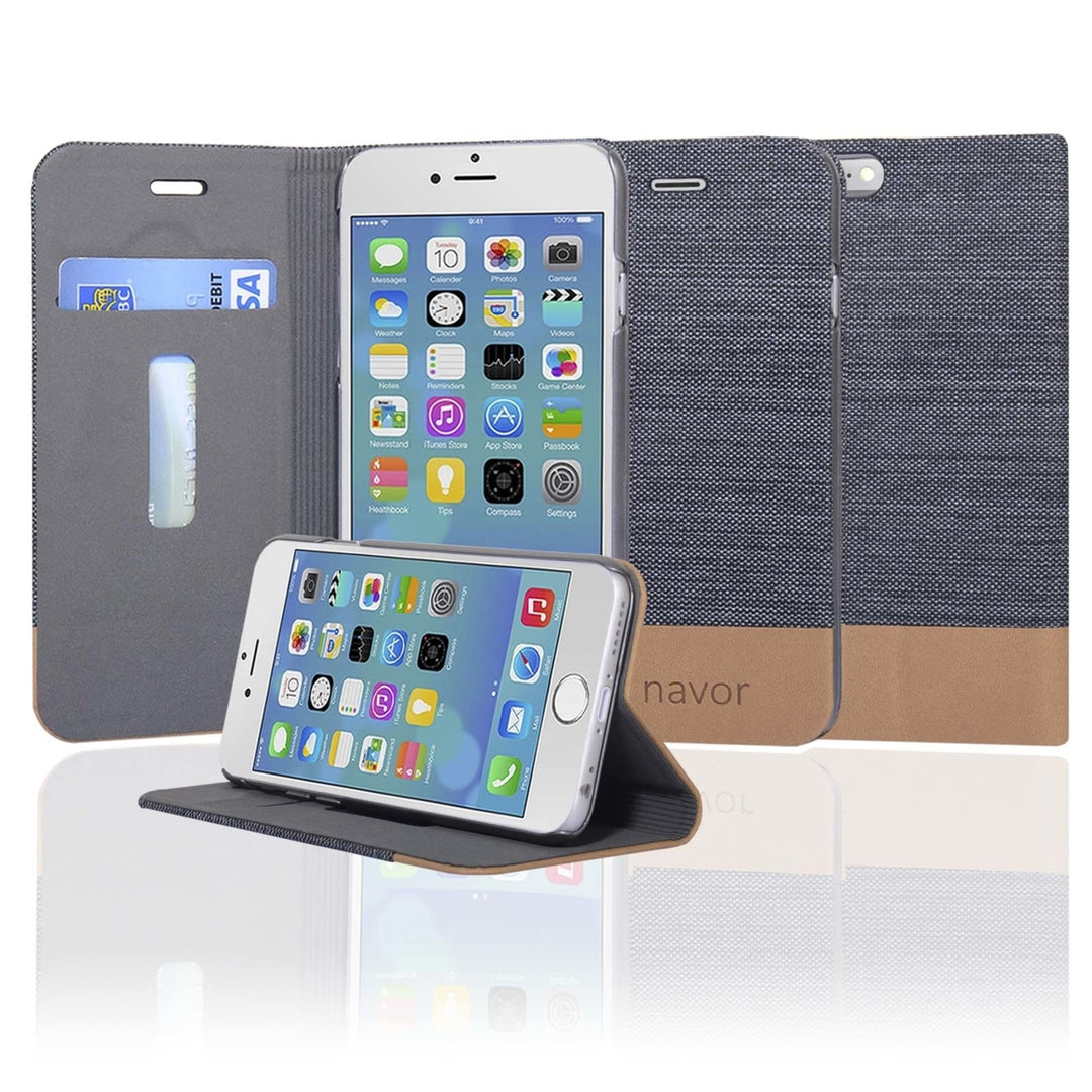 Navor Protective Cover Wallet Case with Ultra Slim and Thin Design for iPhone 6 and 6S 4.7 Inch Image 1