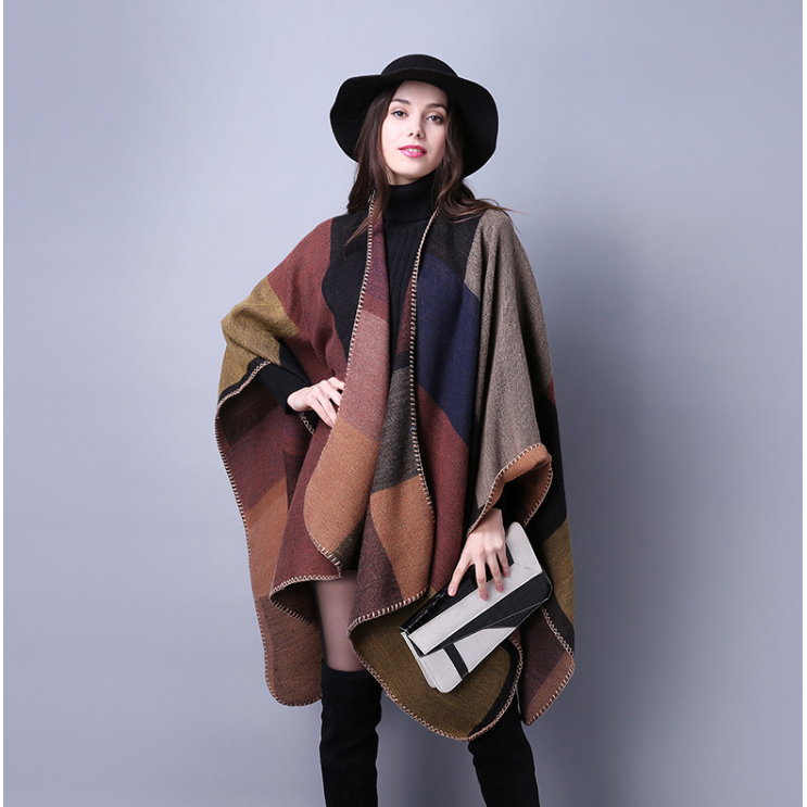 Fashion lengthened wild plaid scarf shawl travel - Size: 51  61 Image 1