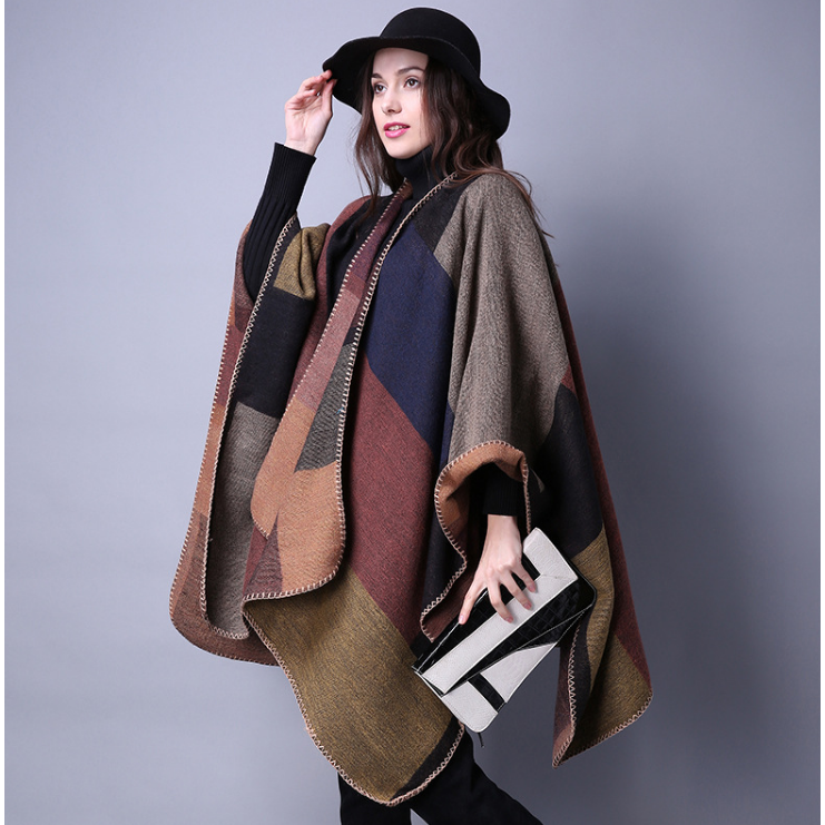 Fashion lengthened wild plaid scarf shawl travel - Size: 51  61 Image 4