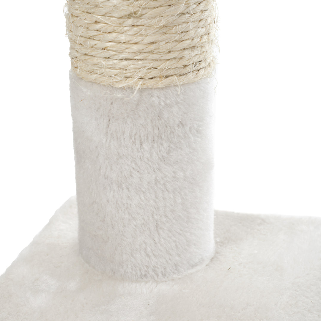 PETMAKER Penthouse Sleep and Play Cat Tree - 4 ft tall - White Image 4