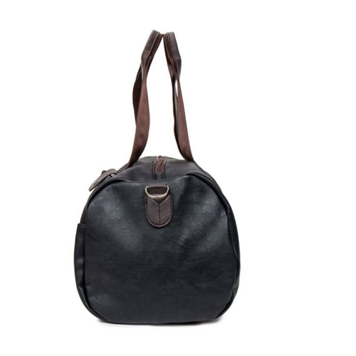 Black Sports Mens Large Capacity PU Leather Tote Shoulder Handbag Travel Gym Bag Image 4