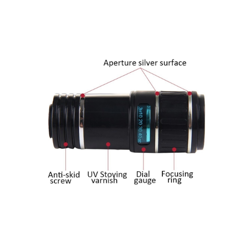Universal 12X Zoom Optical Clip Mobile Phone Telescope Camera Lens For Cellphone Smartphone Notebook PC Image 3