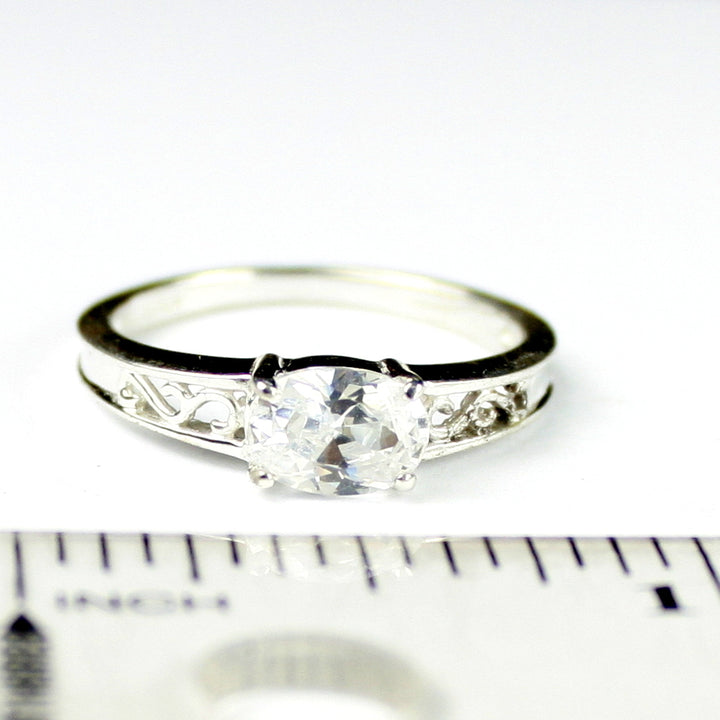 SR362 Cubic Zirconia 925 Sterling Silver Ladies Engagement Ring Image 4