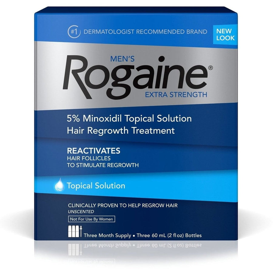 Rogaine Mens Extra Strength Solution 3-mo Hair Regrowth Treatment Revitalizes Follicle Image 1