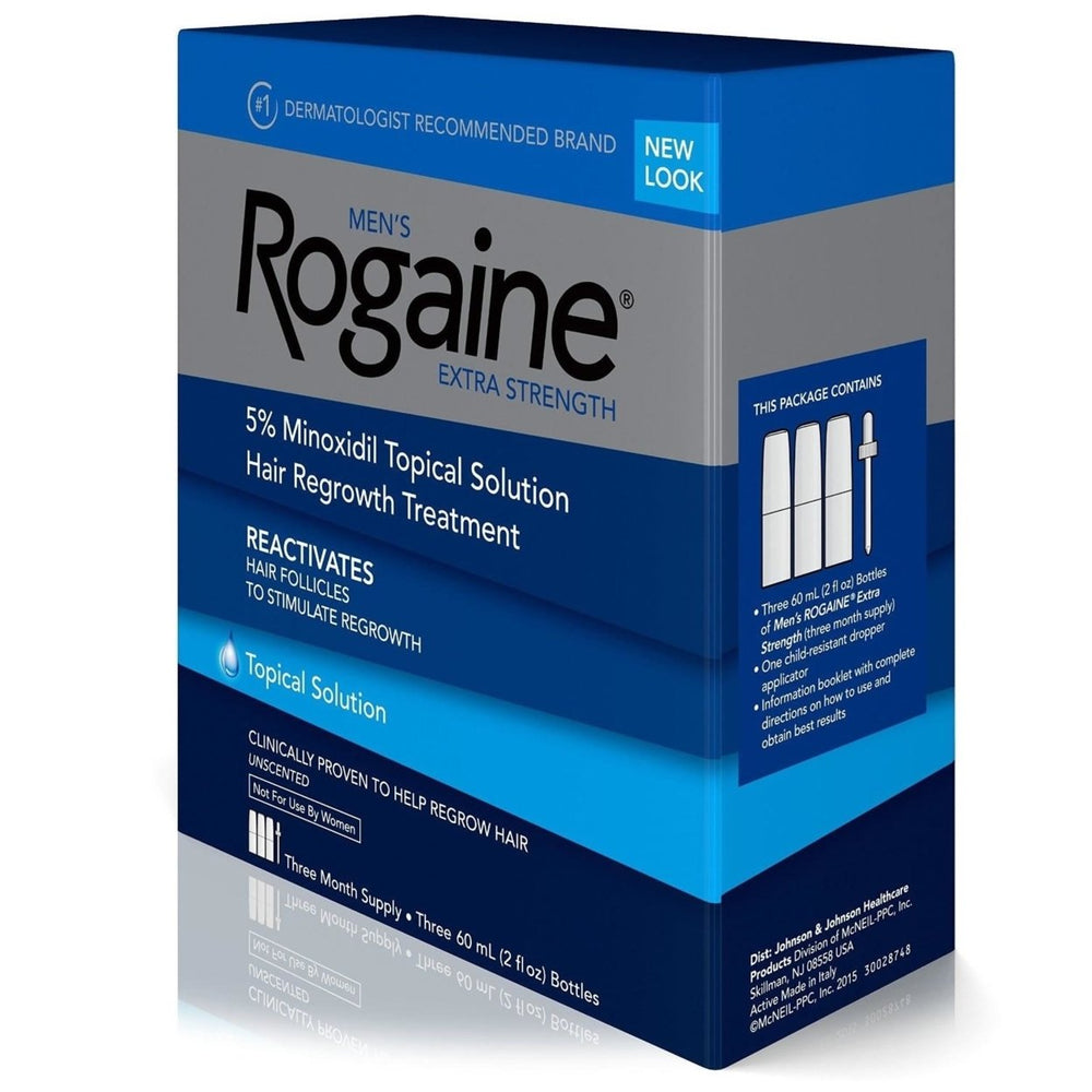 Rogaine Mens Extra Strength Solution 3-mo Hair Regrowth Treatment Revitalizes Follicle Image 2