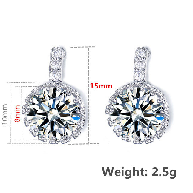 Diamond Silver Halo Drop Earrings Image 3