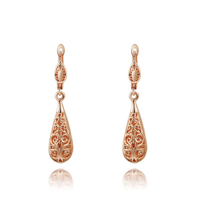 Gold Filigree Drop Earrings Image 1