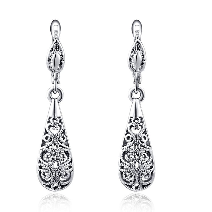 Gold Filigree Drop Earrings Image 1