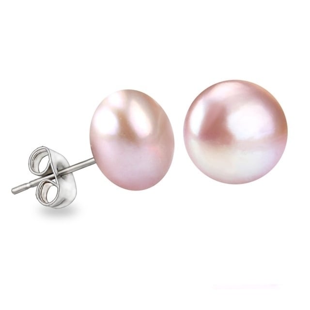 Sterling Silver Freshwater Simulated Pearl Earrings Image 4