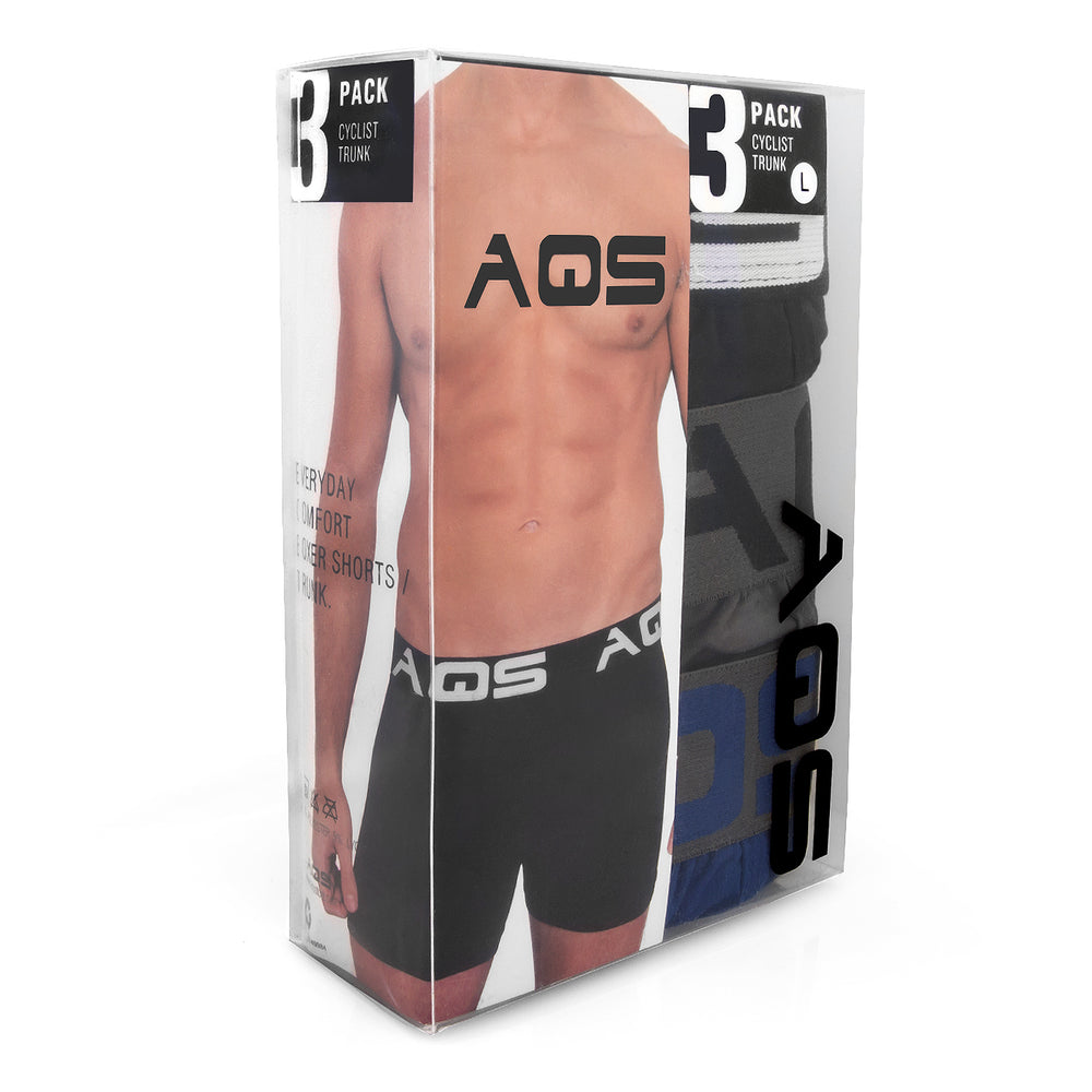 AQS Mens Black/Grey/Blue Boxer Briefs Image 2