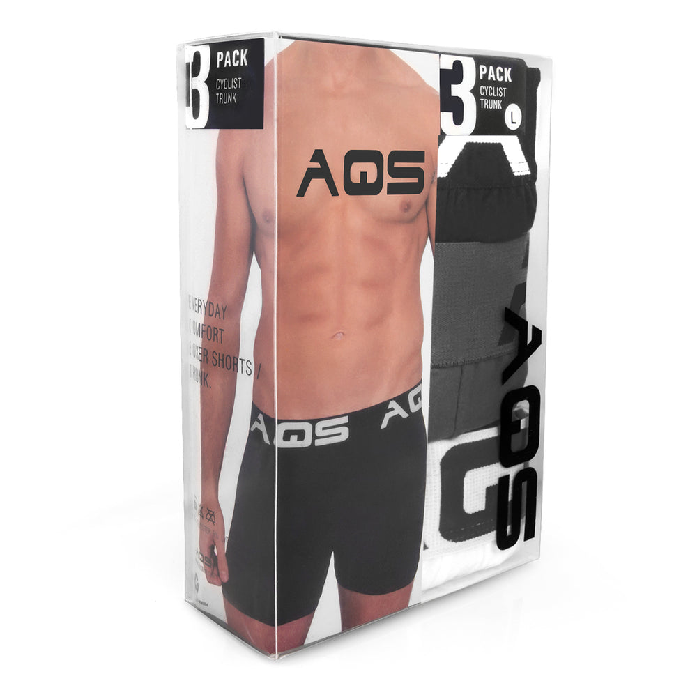 AQS Mens Black/Grey/White Boxer Briefs Image 2