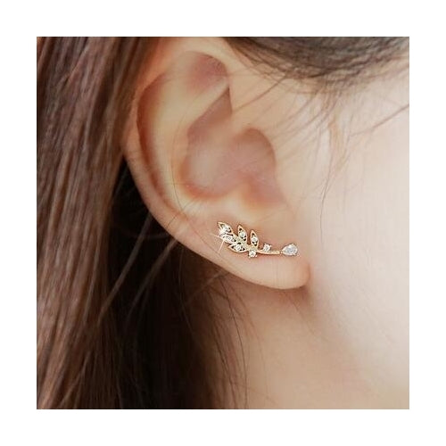 Curved Diamond Earrings Image 1