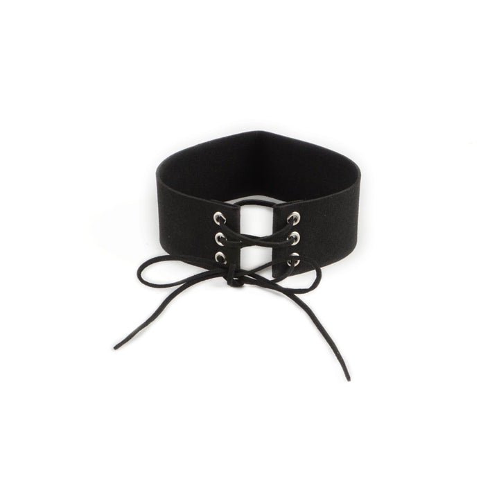 LACE UP CHOKER IN BLACK OR NUDE Image 4