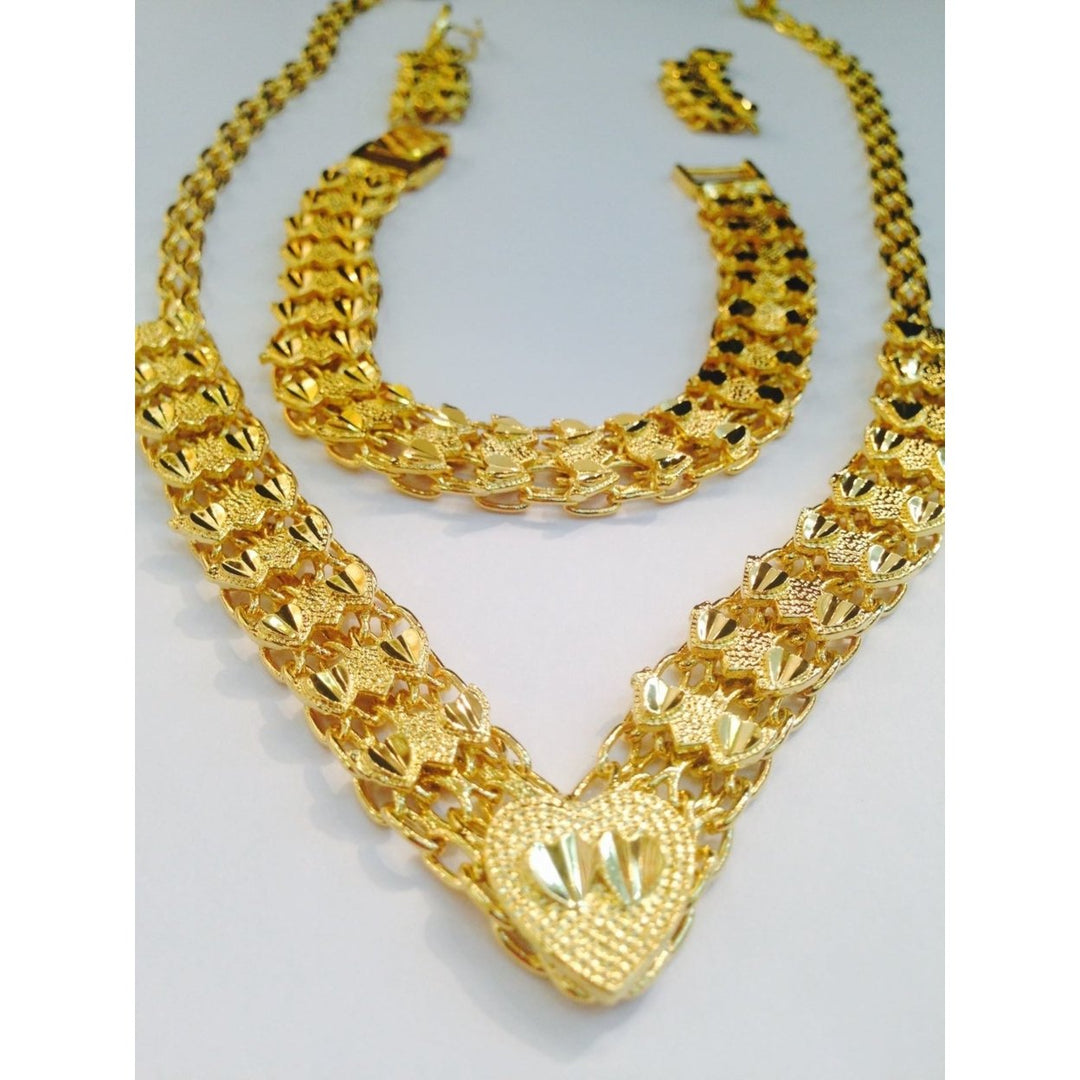 18k Gold Filled Double Heart Set Image 2