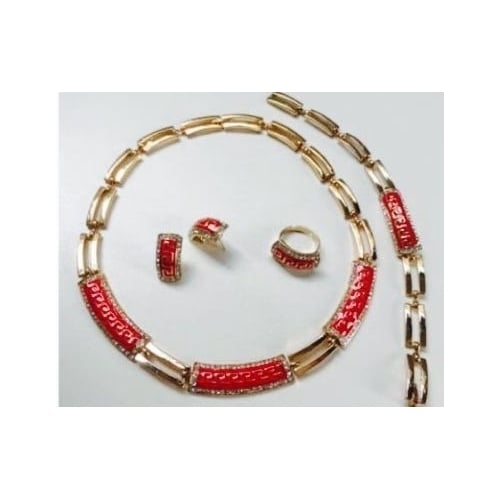 18k Gold Filled Red Greek Set Image 1