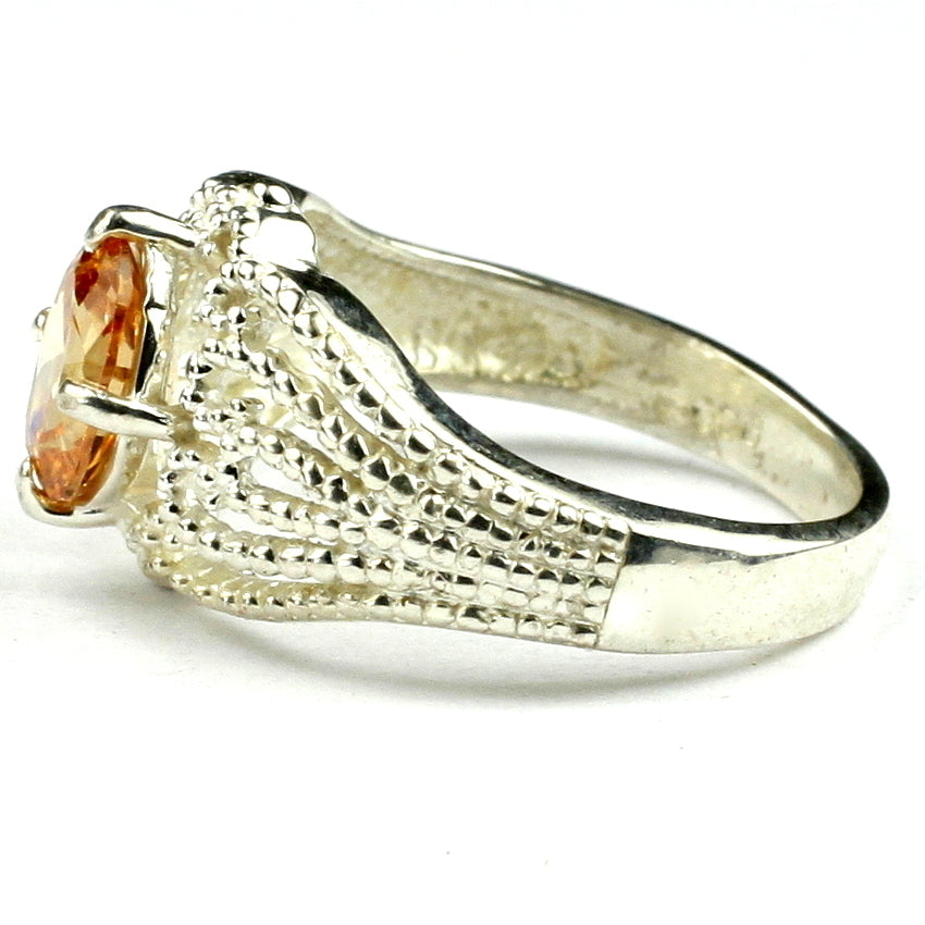 SR365 Champagne CZ 925 Sterling Silver Ladies Ring Image 3