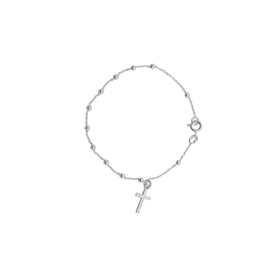 Italian Made Solid Sterling Silver Rosary Bracelet Image 1