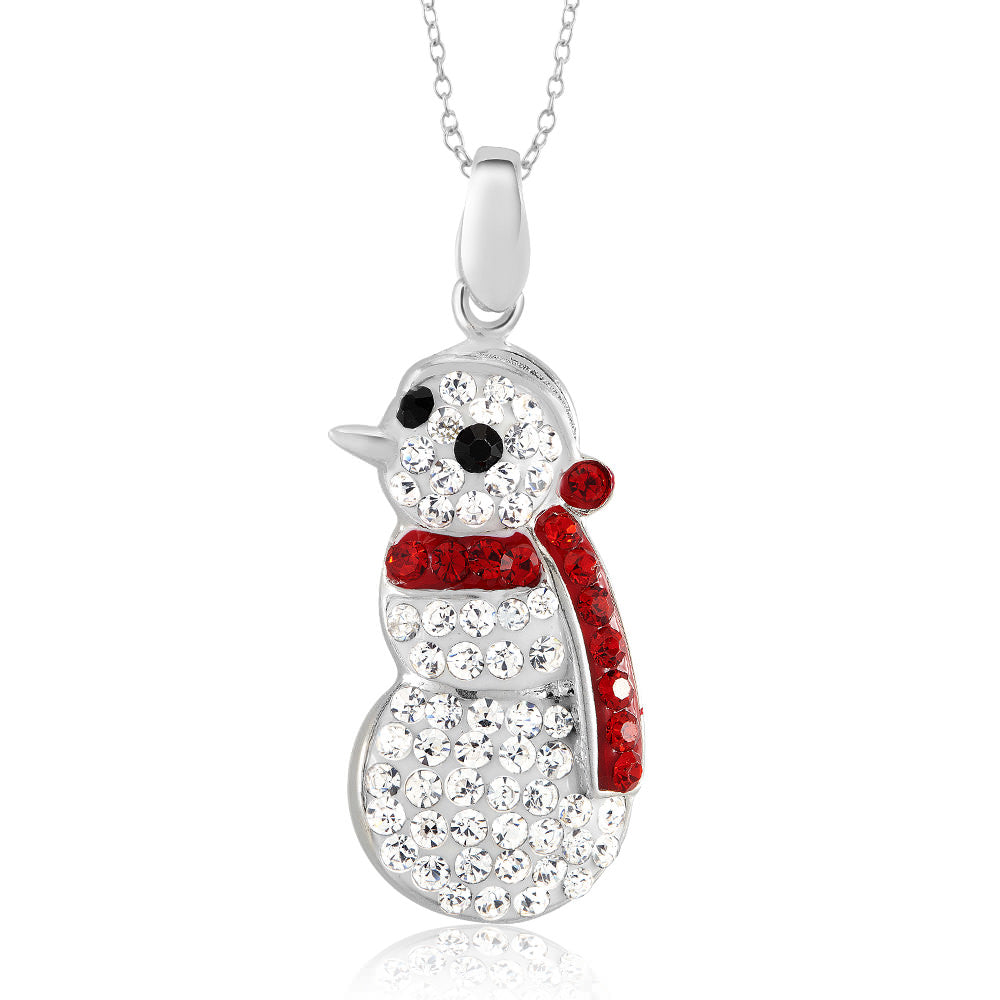 White Gold Crystal Holiday Necklace Image 6