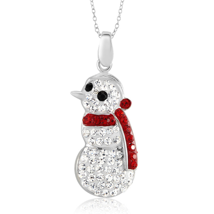 White Gold Crystal Holiday Necklace Image 6