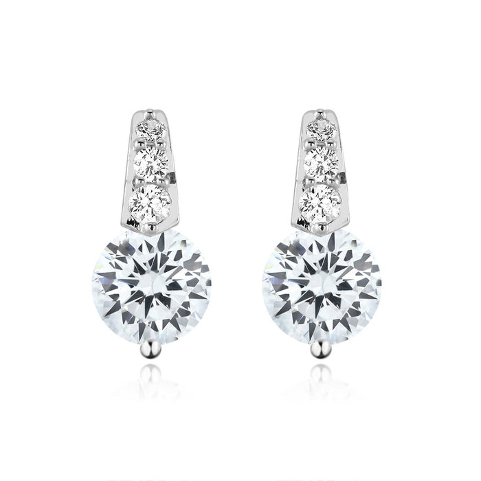 5cttw Sparkling Cubic Zirconia Dramatic Stud Earrings Image 2