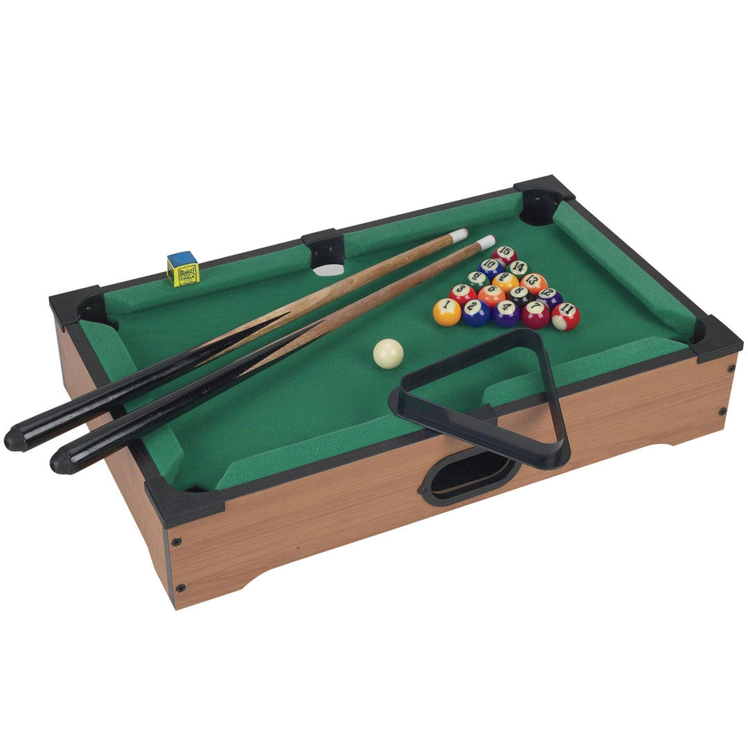 Mini Table Top Pool Table and Accessories 20 x 12 x 3.5 Inches Kids Games Image 1