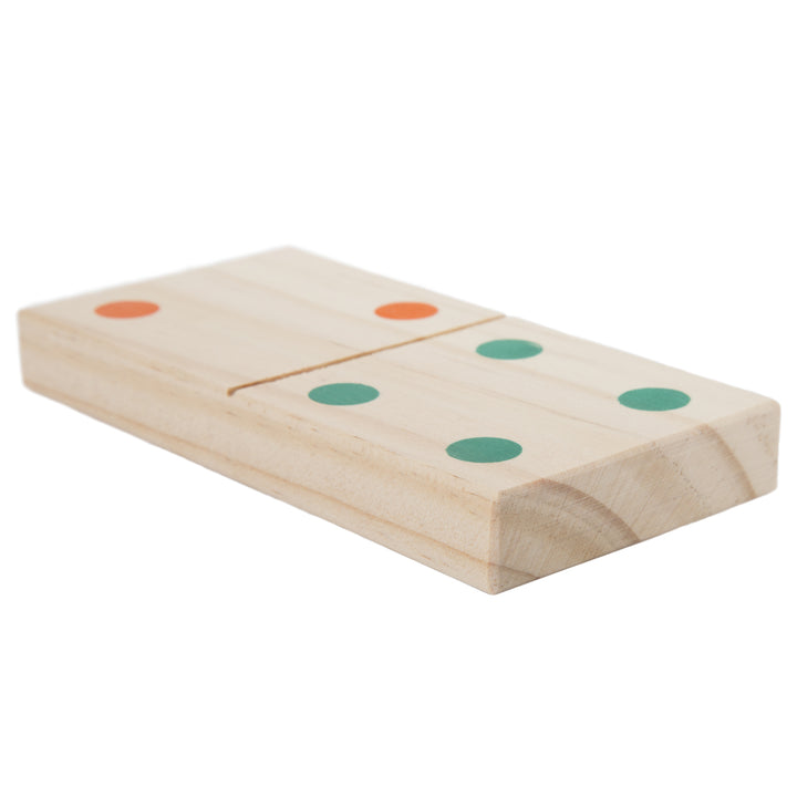Hey! Play! Giant Wooden Dominoes Set 28 Large Tiles 5.3 x 2.6 Inches Image 4