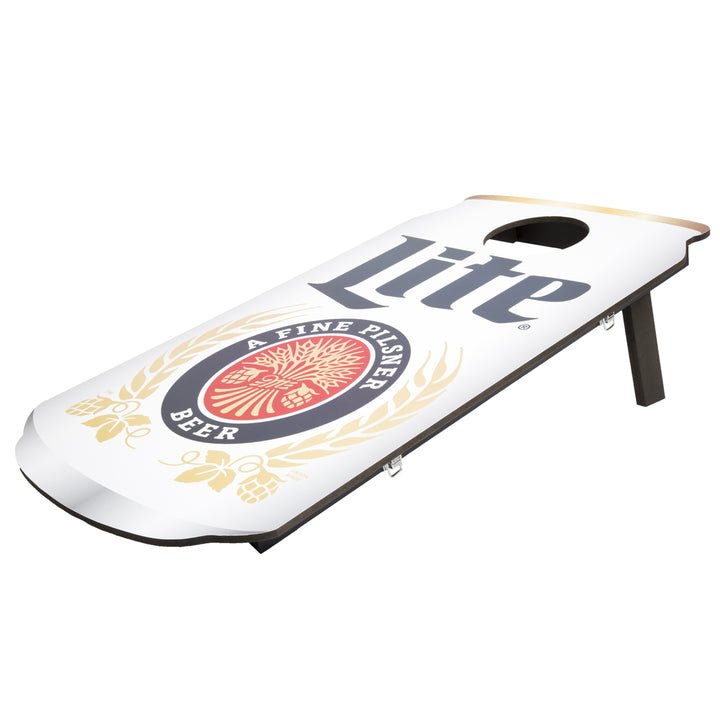 Miller Lite Bean Bag Toss Game Wooden Cornhole Boards with 8 Bean Bags Image 2