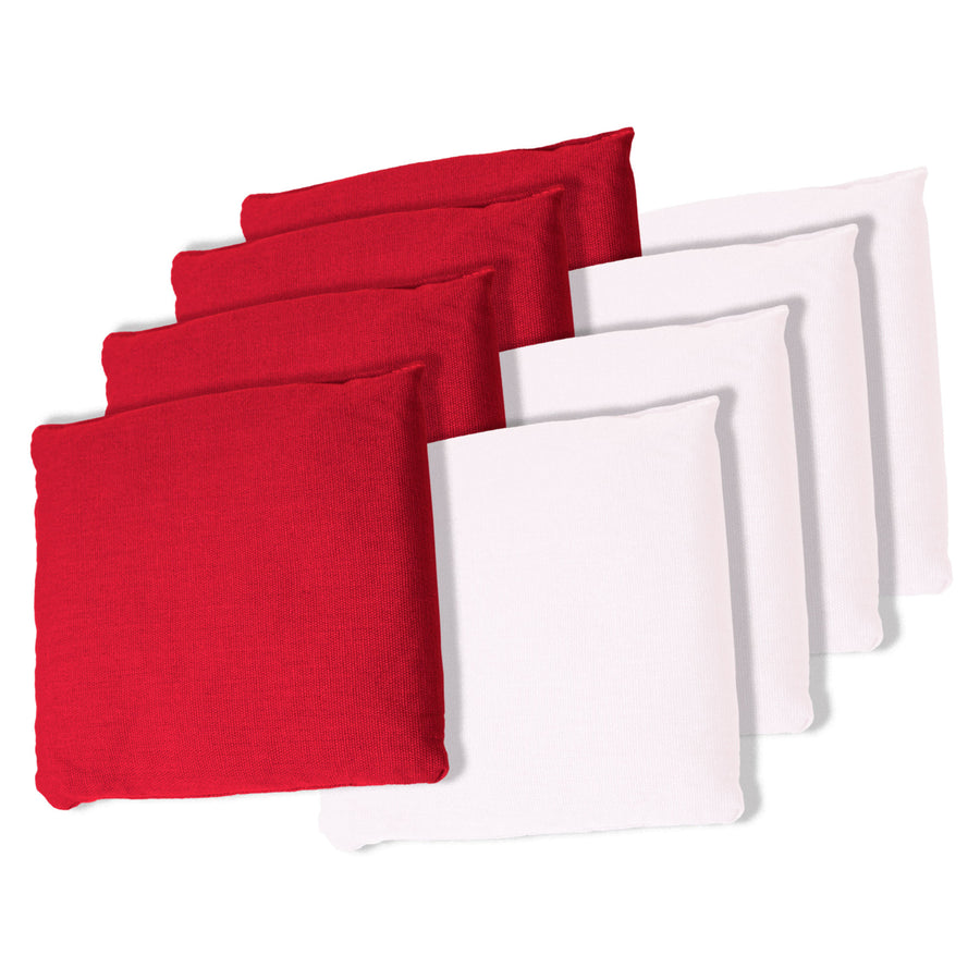 Red and White Cornhole Bags, Set of 8 Image 1