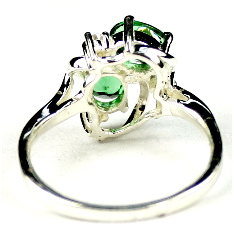 Sterling Silver Ladies Ring Created Emerald SR016 Image 4