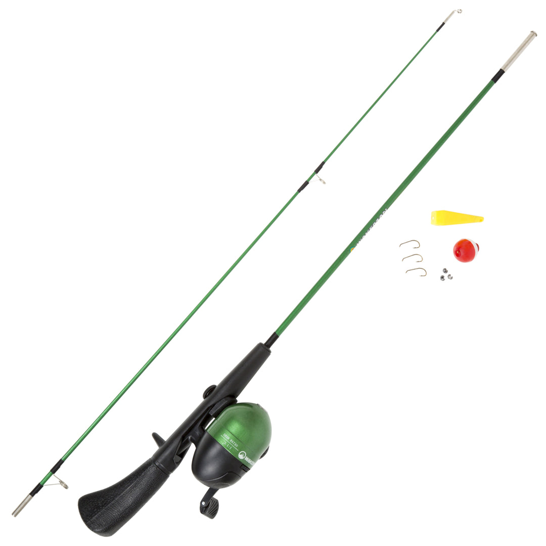 Wakeman Spawn Series Kids Spincast Fishing Combo Tackle Set Green 4ft2in Image 2