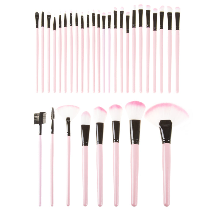 Everyday Home 32 Piece Makeup Brush Set with Pink Pouch Image 2