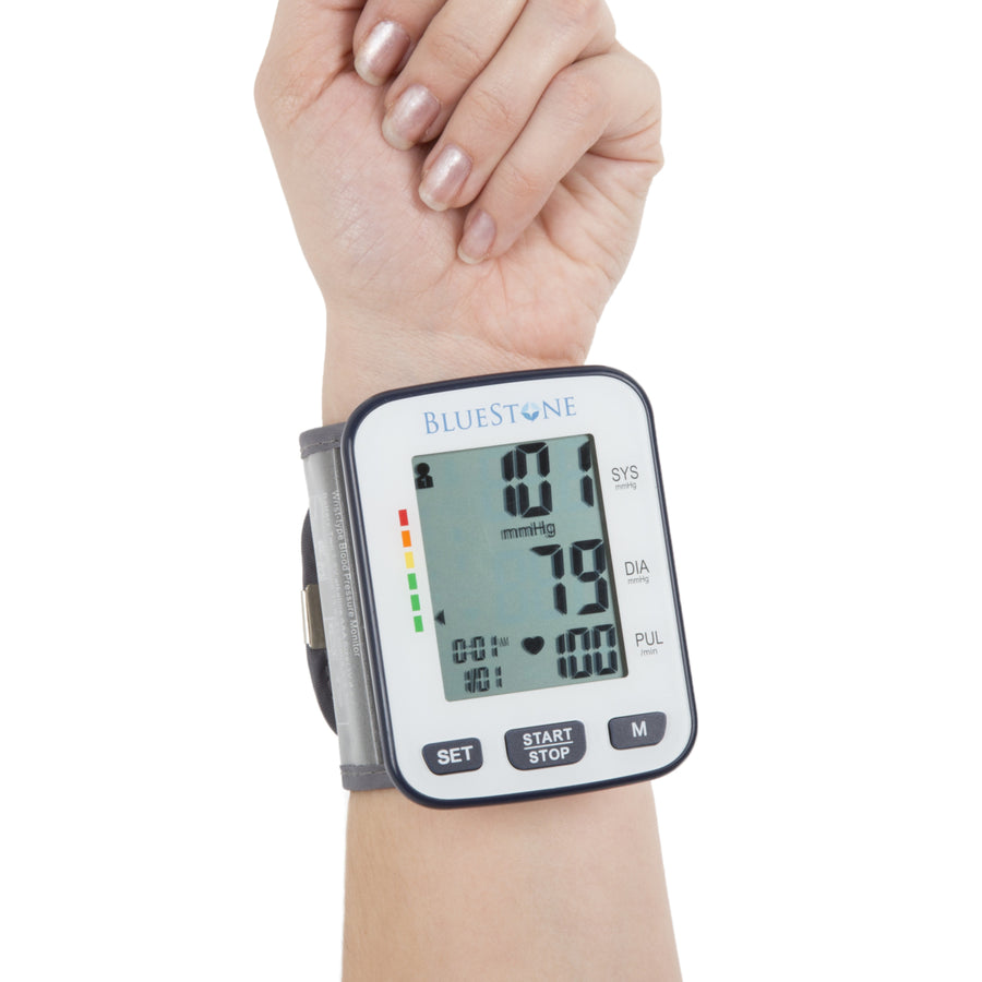 Bluestone Automatic One Touch Wrist Blood Pressure Monitor Battery Operated Image 1