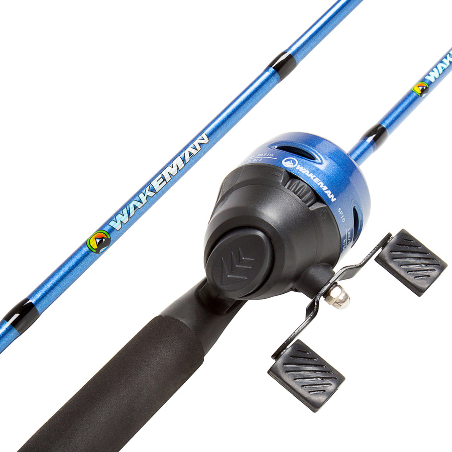 Wakeman Spincast Rod and Reel Combo 54" Blue Fishing Gear for Kids Image 1