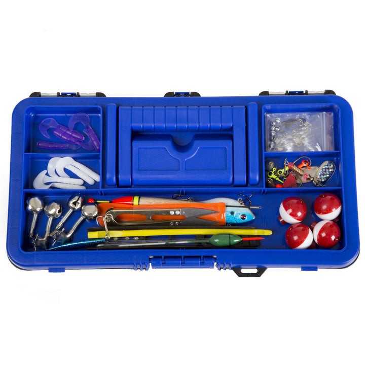 Wakeman Fishing Single Tray Tackle Box 55 Pc Tackle Kit - Bold Blue Image 3