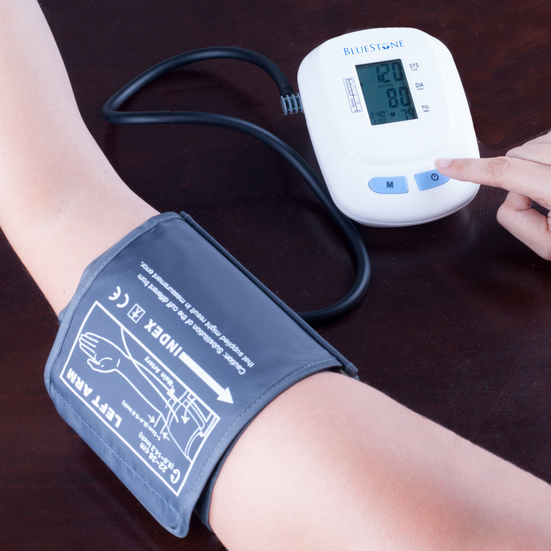 Bluestone Automatic Upper Arm Blood Pressure Monitor with 120 Memory Easy Fill Cuff with One Touch Button Image 1