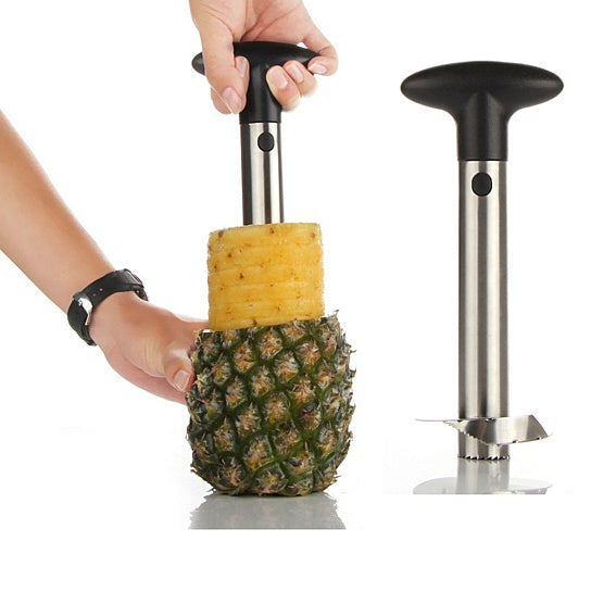 Stainless Steel Cutting Blade Pineapple Easy Peeler Slicer and De-Corer - 3 in 1 Tool (Black) Image 2