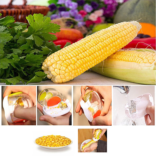 Corn Cob Cutter Corn Peeler Cob Remover Corn Shucker Kitchen Cooking Tools with Hand Protector Image 2