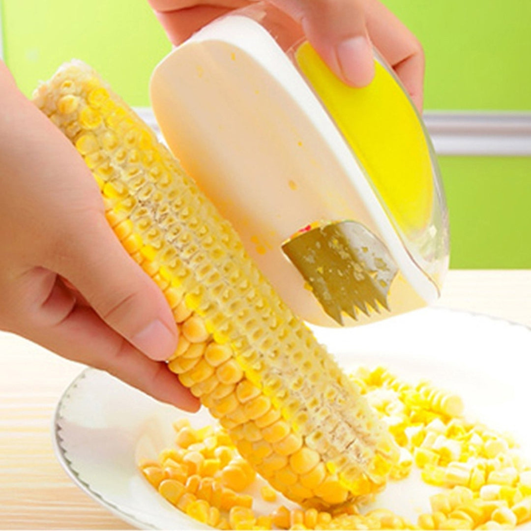 Corn Cob Cutter Corn Peeler Cob Remover Corn Shucker Kitchen Cooking Tools with Hand Protector Image 3