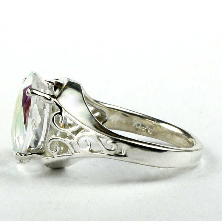 SR057 12x10mm Mercury Mist Topaz 925 Sterling Silver Ring Image 3