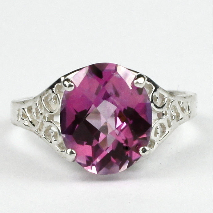 SR057 12x10mm Pure Pink Topaz 925 Sterling Silver Ring Image 1