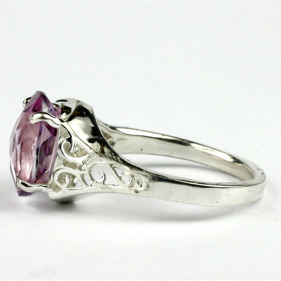 SR057 12x10mm Pure Pink Topaz 925 Sterling Silver Ring Image 3