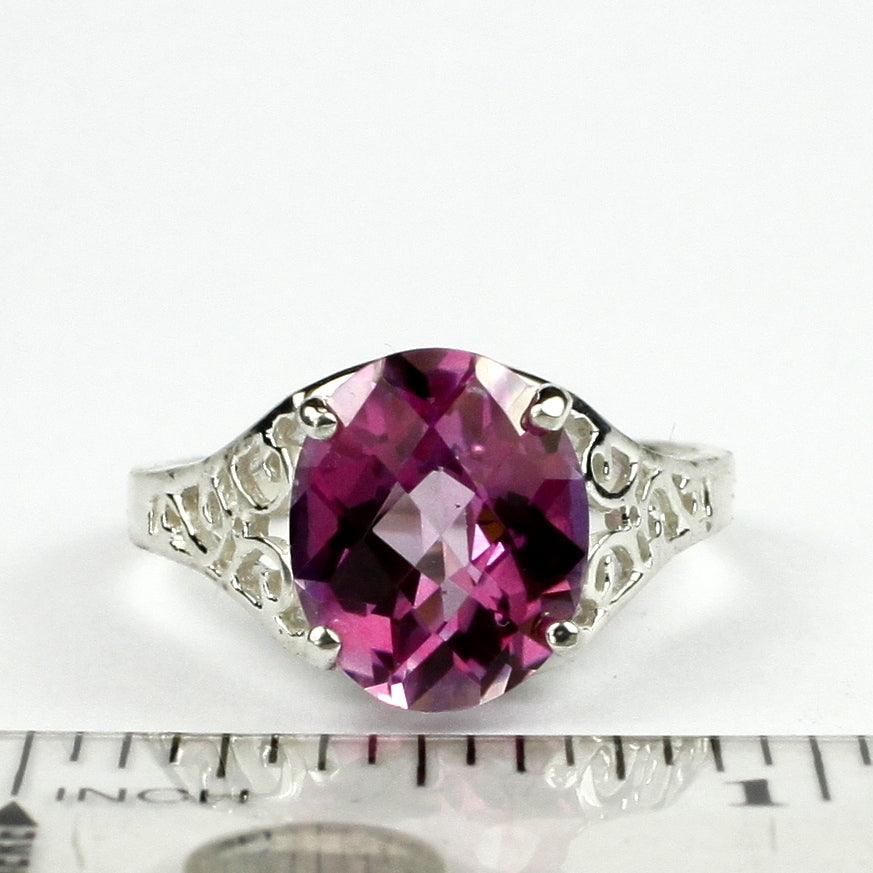 SR057 12x10mm Pure Pink Topaz 925 Sterling Silver Ring Image 4