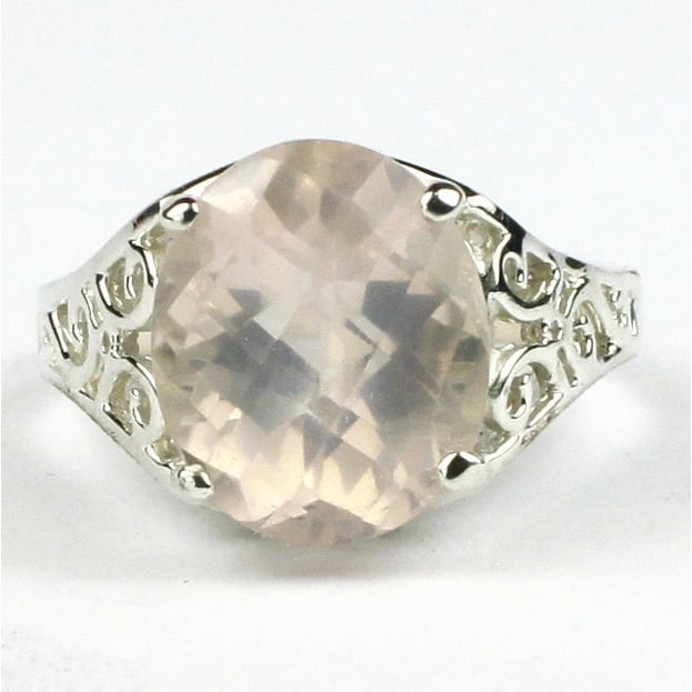 SR057 Rose Quartz 925 Sterling Silver Ring Image 1