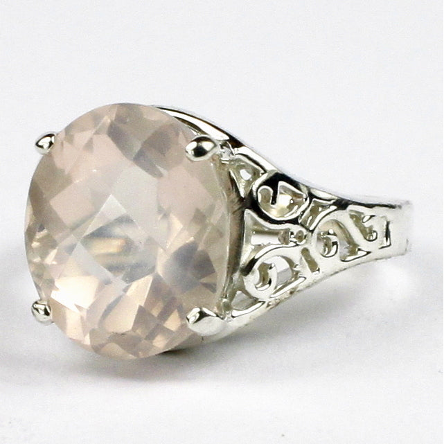 SR057 Rose Quartz 925 Sterling Silver Ring Image 2